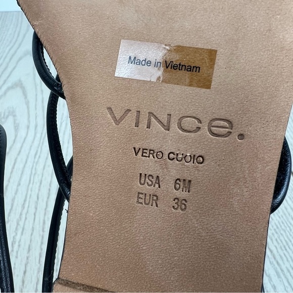 VINCE Women's Kenna Leather Strappy Knotted Flat Sandals EUR 36/US 6M Black $280 - Picture 12 of 13